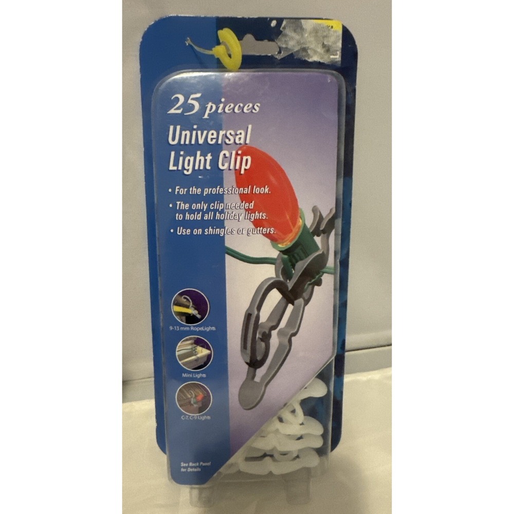 Gemmy 25 Piece Mini Light Decor Adhesive Clips‎ 80001 Christmas NOS